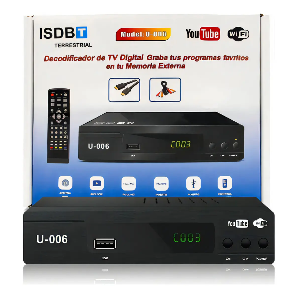 Decodificador Tv Digital Sintonizador ISDB-T U-006 Chile