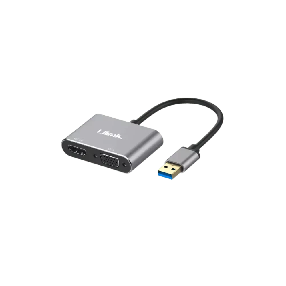 Ulink Adaptador USB - HMDI - VGA - Metalico | Adaptadores