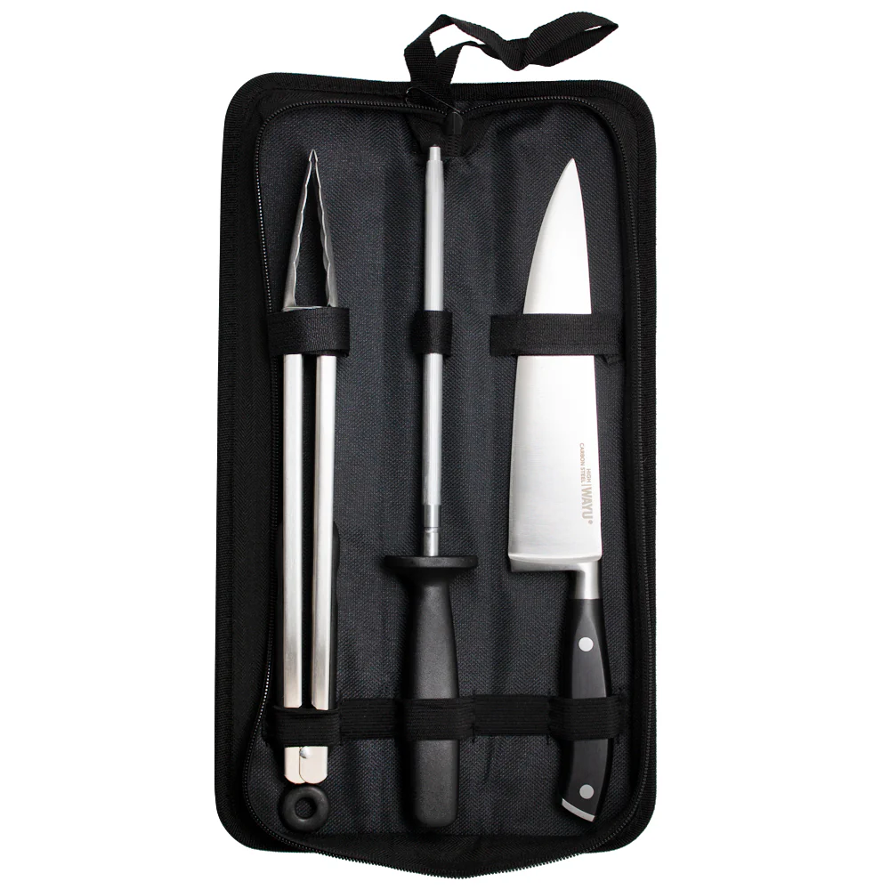 SET PARRILERO 3 PIEZAS C/FUNDA WAYU | Wayu
