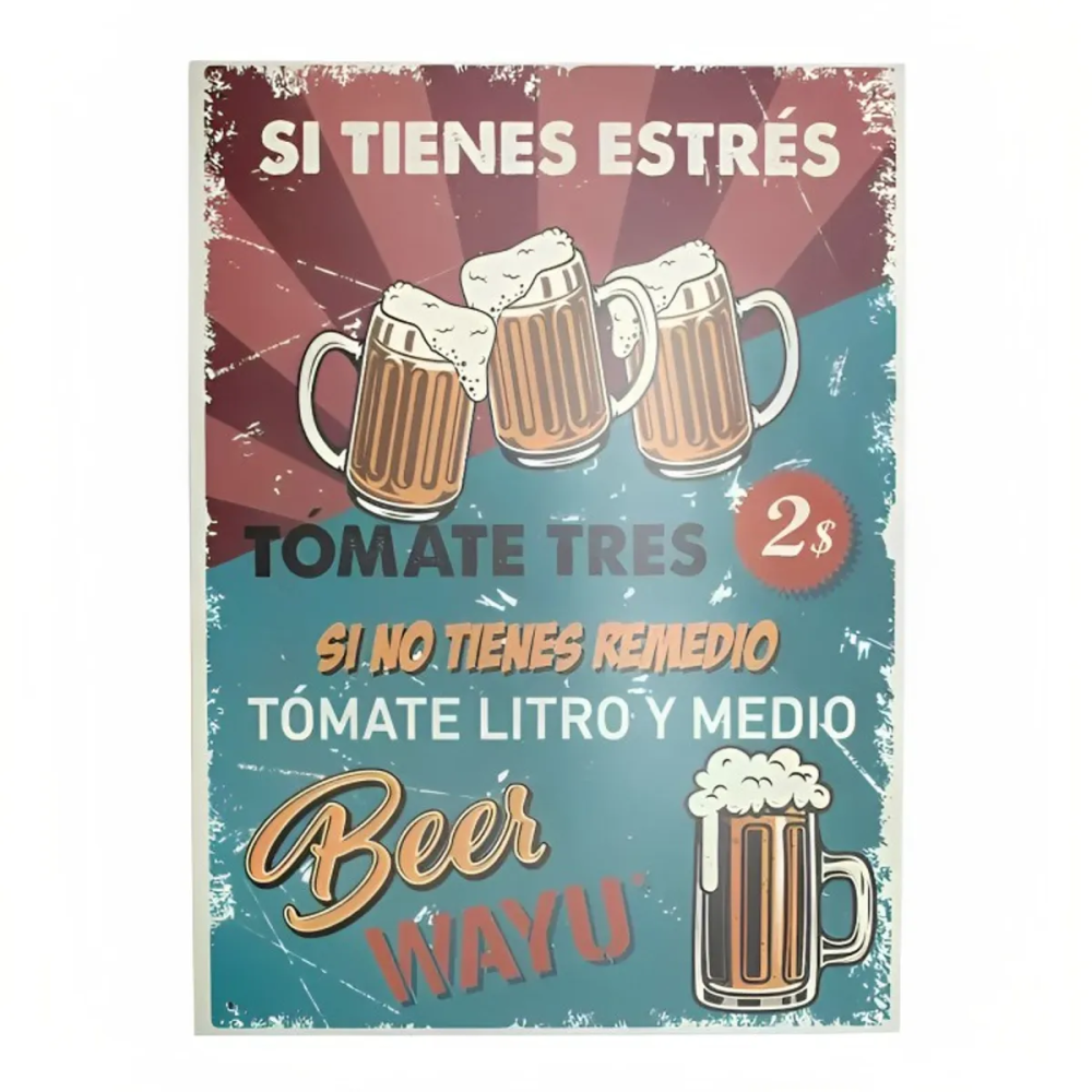 CUADRO DECO BEER  40*30CM WAYU
