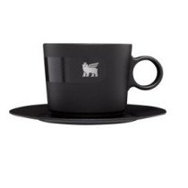 STAN 6.5OZ DAYBREAK TAZA CAPUCHINO CON PLATO NEGRO MATTE