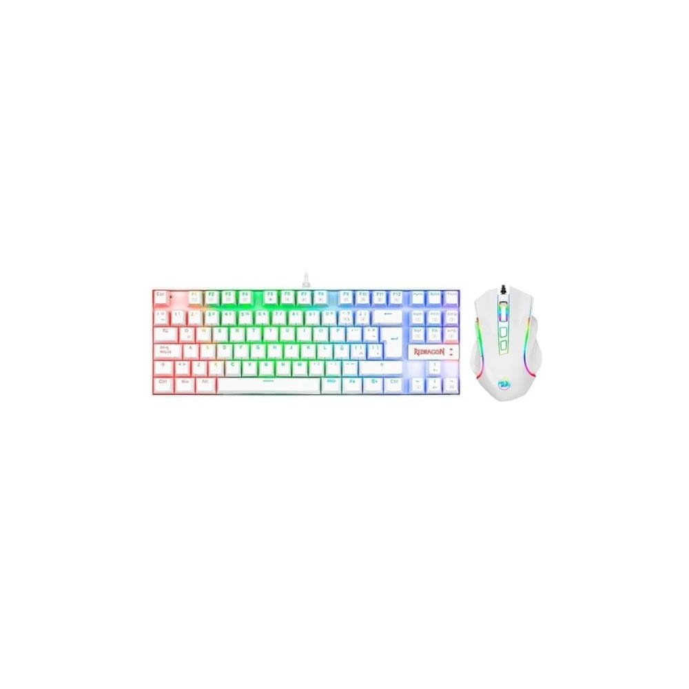 Kit Gamer Redragon Teclado + Mouse White Led Rgb