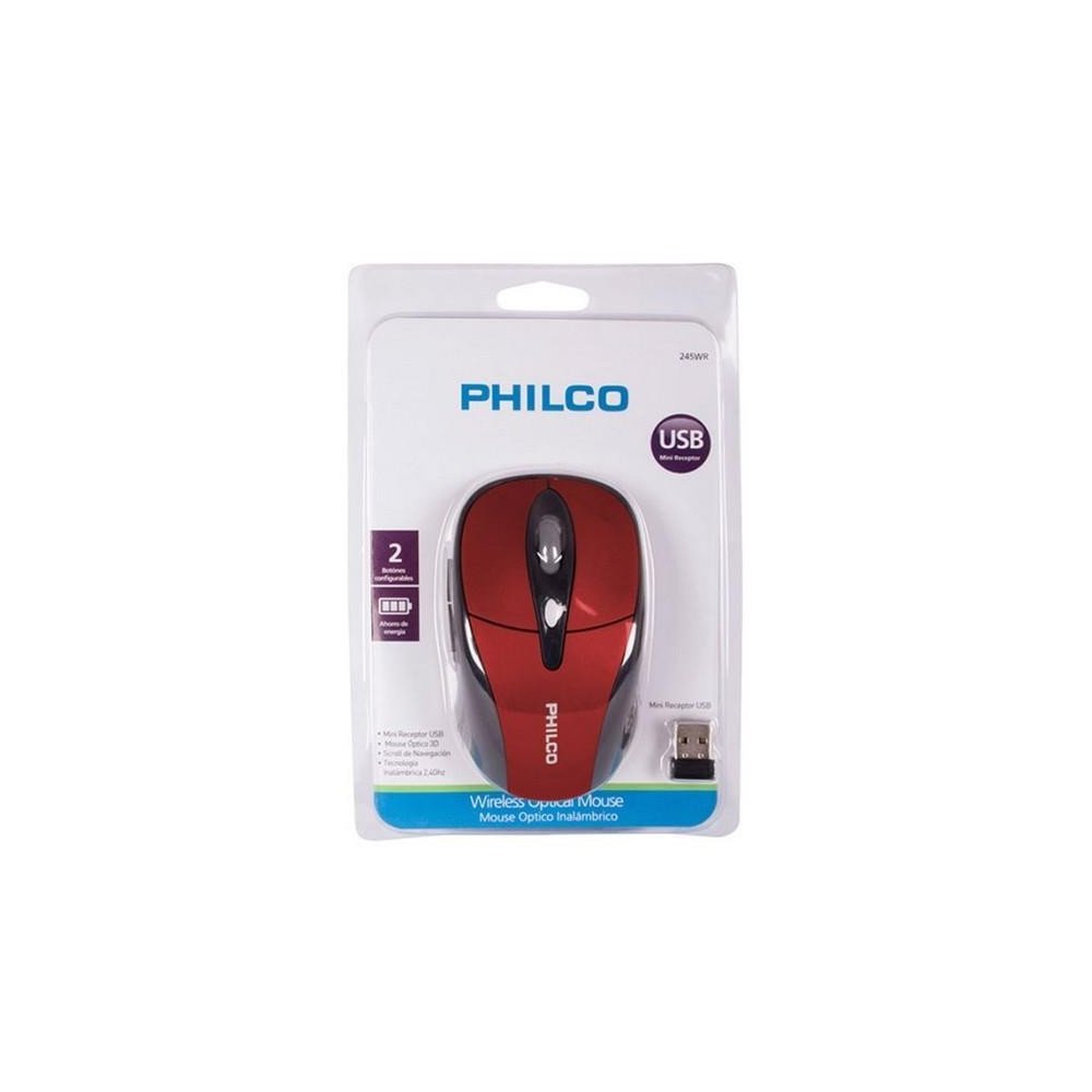 MOUSE OPTICO INAL. PHILCO ROJO | Mouse
