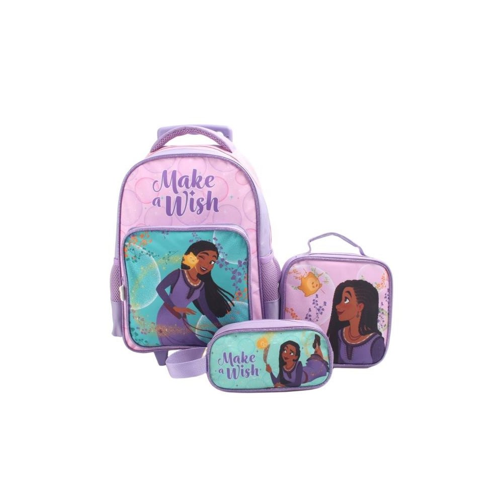 SET PROMO BTS 3 PIEZAS MOCHILA 15"-LONCHERA -ESTUCHE WISH