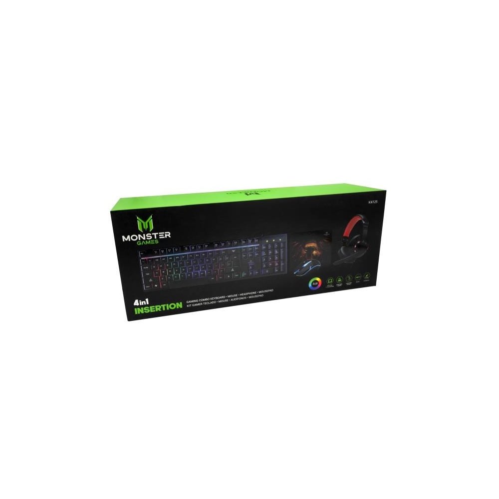 Kit GAMER 4 en 1 Monster Insertion | Kit Teclado y Mouse