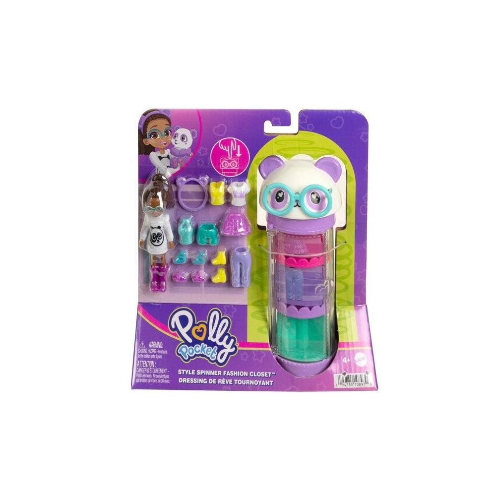 Polly Pocket Style Spinner Fashion Closet Playset con muñeca Shani