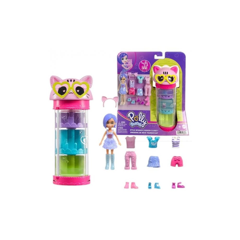 Polly Pocket Style Spinner Fashion Closet Playset con muñeca Bella