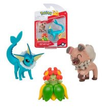 PACK 3 FIGURAS DE 5 A 8 CM. POKEMON – ROCKRUFF – BELLOSSOM – VAPOREON