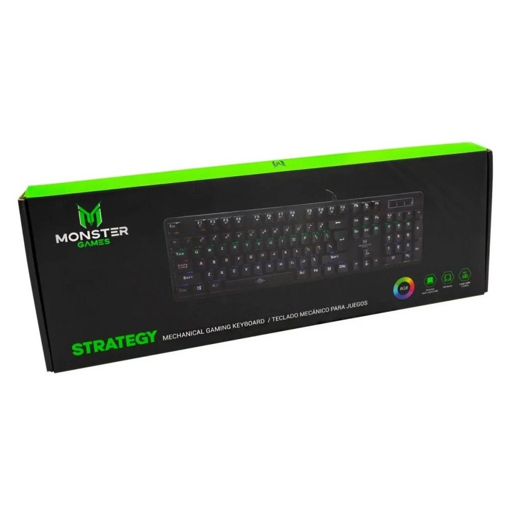 TECLADO MECANICO GAMER MONSTER STRATEGY | Inicio