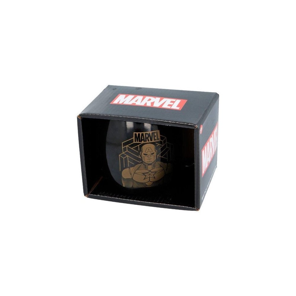 Taza de cerámica del Capitán América de Marvel color negro