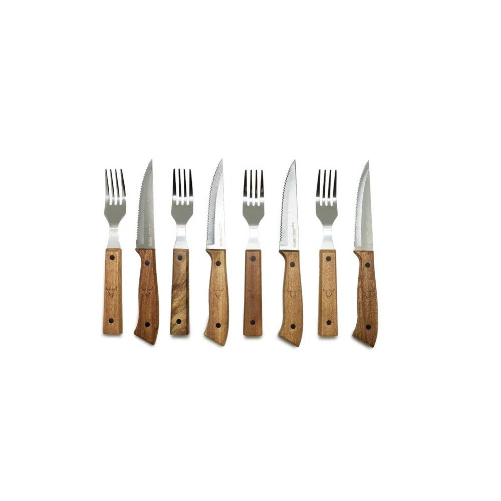 SET CUCHILLOS Y TENEDORES PRM 8 WAYU