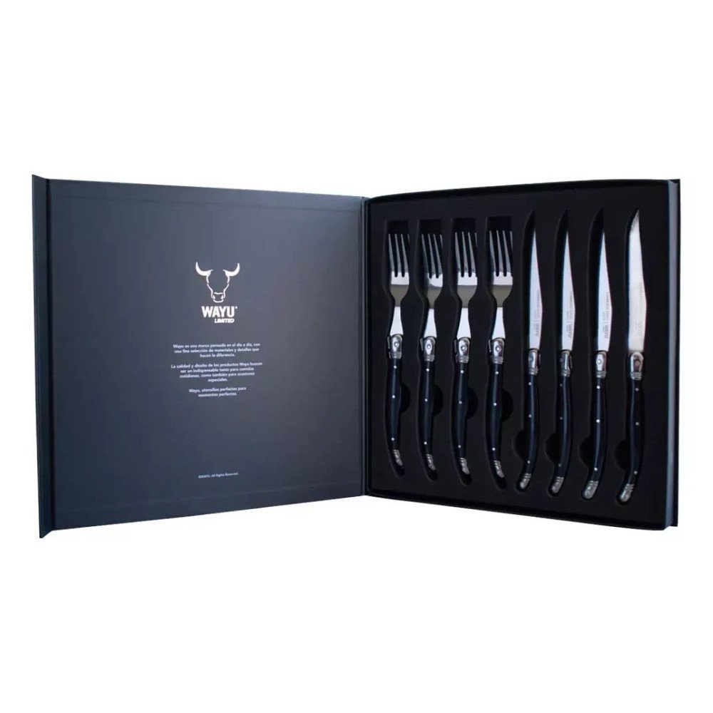 SET CUBIERTOS 8PCS BLACK WAYU