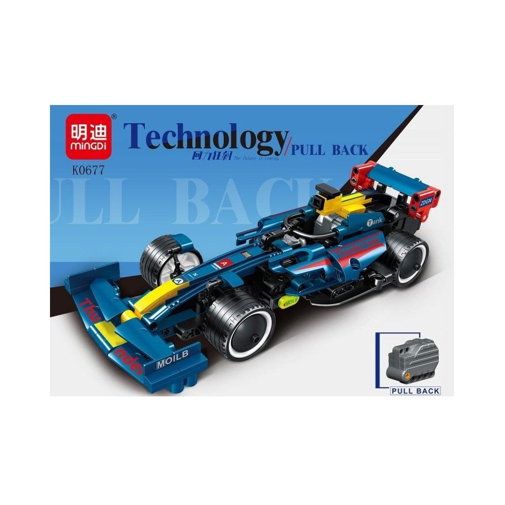 SET ARMABLE AUTO FORMULA DE CARRERA 293 PIEZAS AZUL