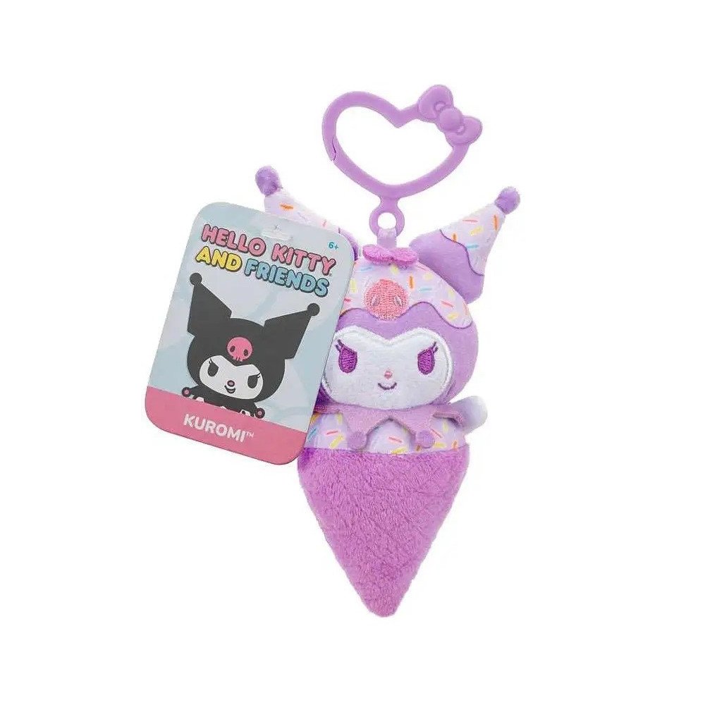 Sanrio Hello Kitty Friends Clip On Kuromi 4 Plush Figure Ice Cream Cone