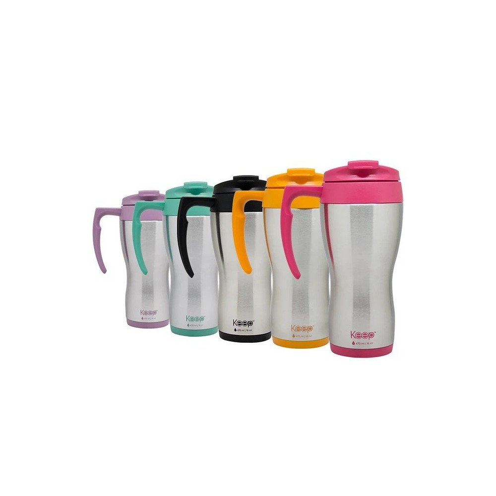 Mug Metalico 470 Ml Kepp Color Negro | Inicio