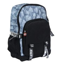 MOCHILA MINECRAFT GRIS Y NEGRO CON USB | Inicio