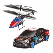 KIT JUEGO DE CARRERAS DE RALLY – AUTO CONTROL REMOTO + HELICÓPTERO